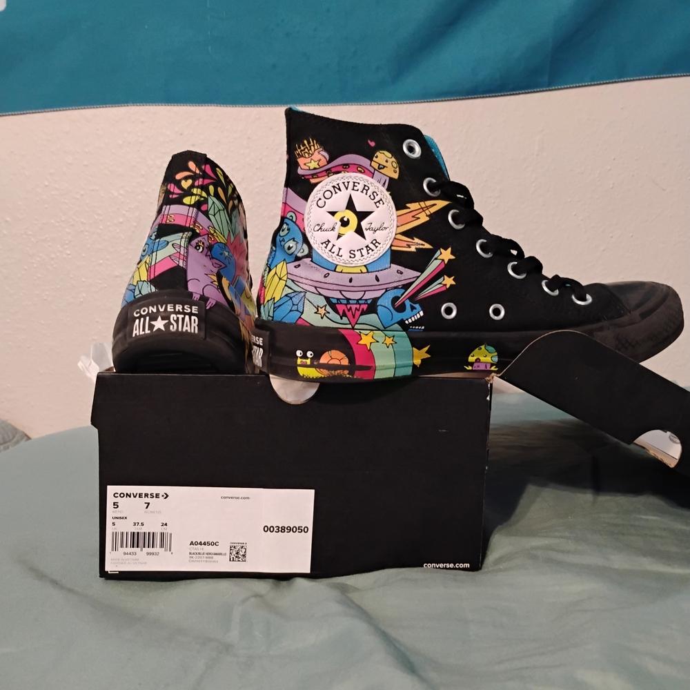 Converse All Star Black Multicolor High Tops